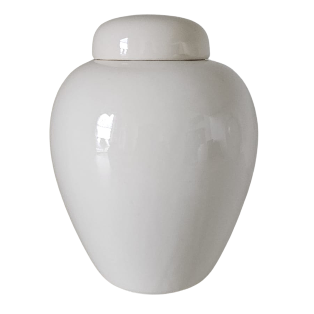 White ceramic urn Forever Pets Funeral
